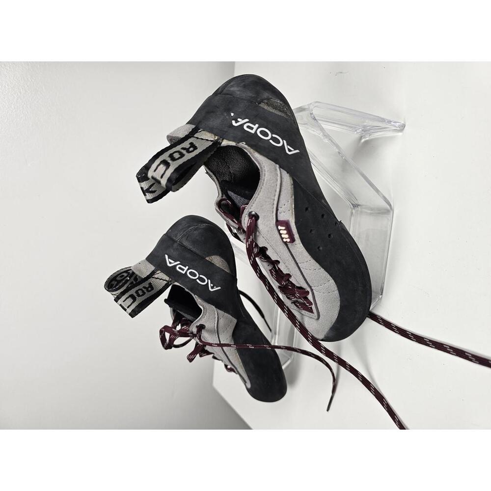Acopa Rock Climbing Shoes - Gray and Black, Size 4.5